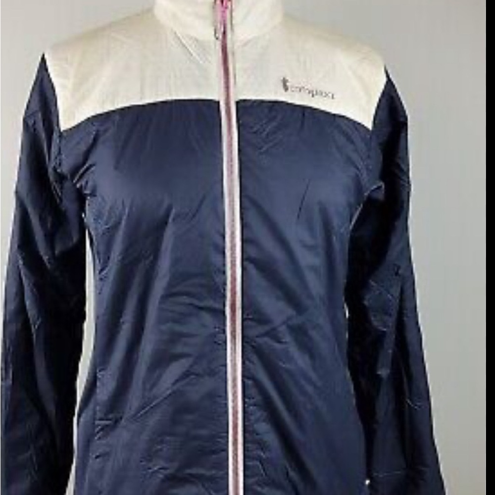 Cotopaxi Navy Blue and Cream Pacaya Jacket - Size XS